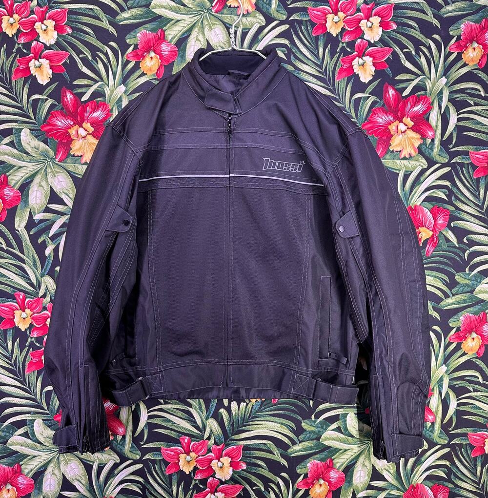Mossy Black With Reflective Stripe Motorcycle Jacket Size2Xl